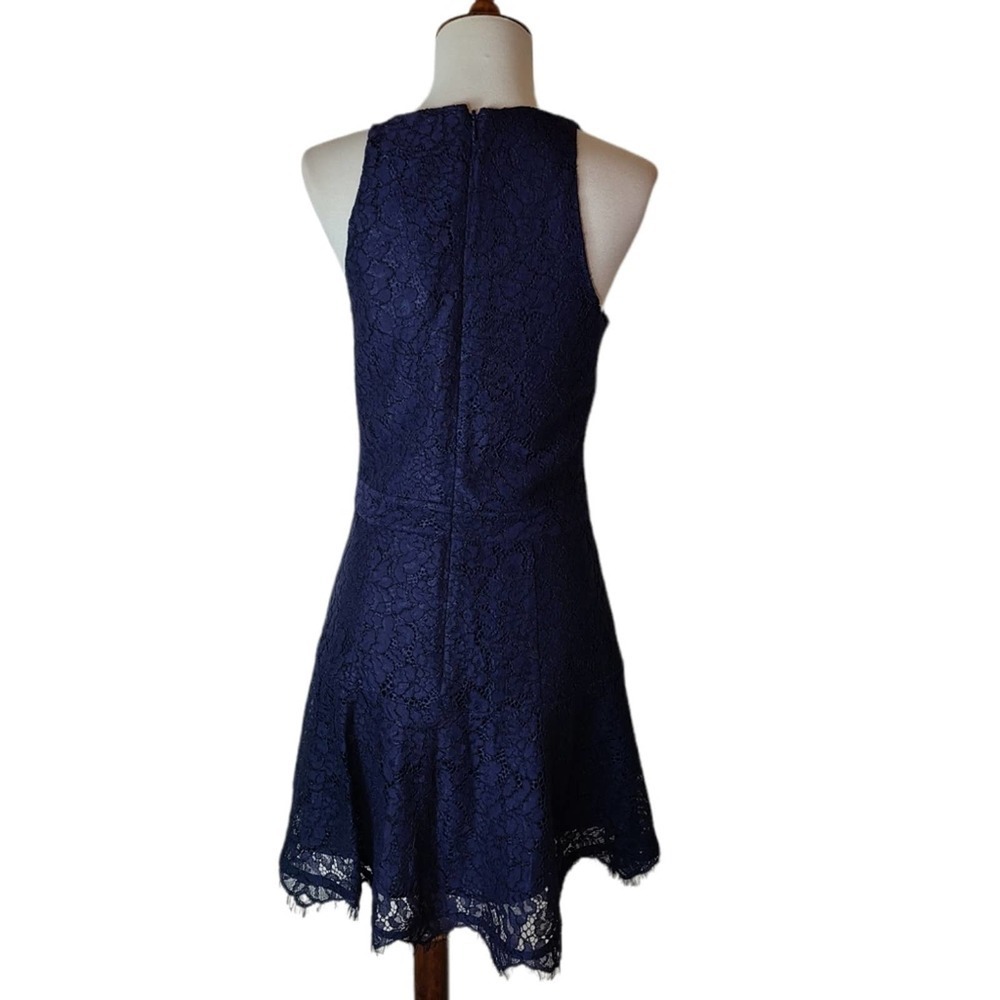 Joie Lace Navy Fit and Flare Mini Blue Dress 2 NWT - Picture 3 of 9